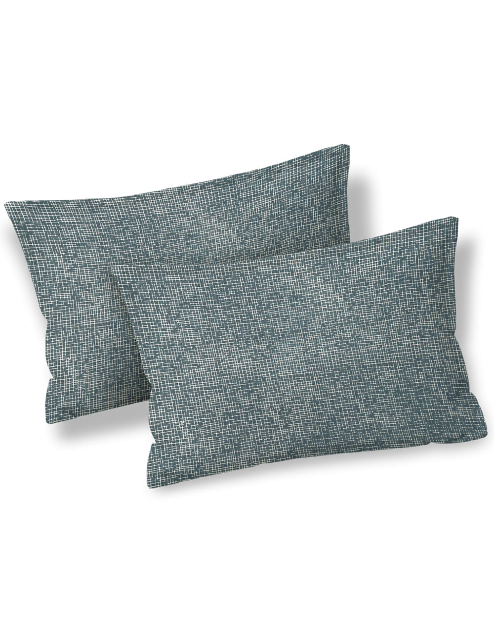 Queen Size - Grey Geometric Print Cotton Besheet Set with 2 Pillow Covers