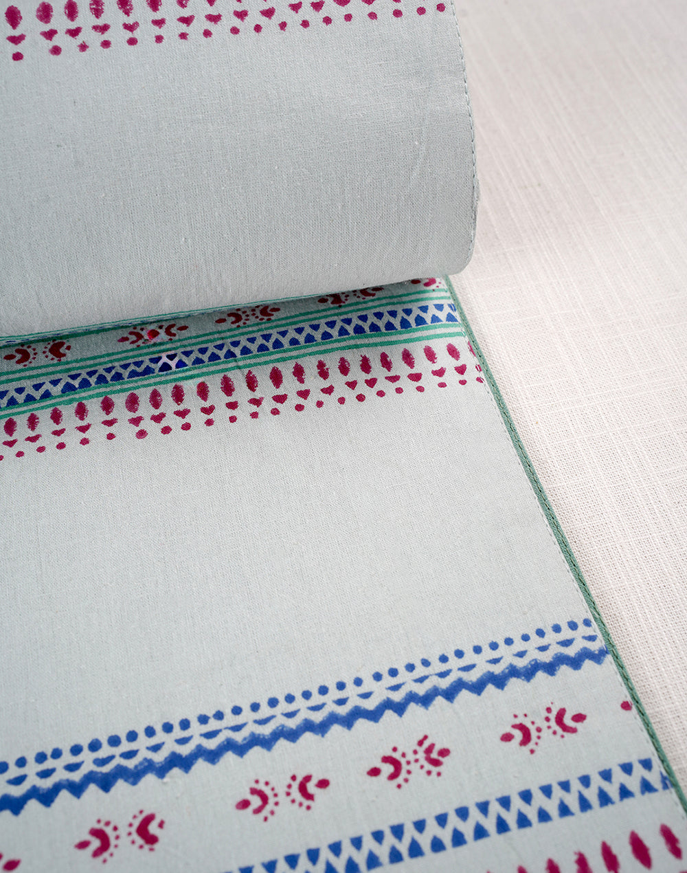 Blue Cotton Stripes Table Runner