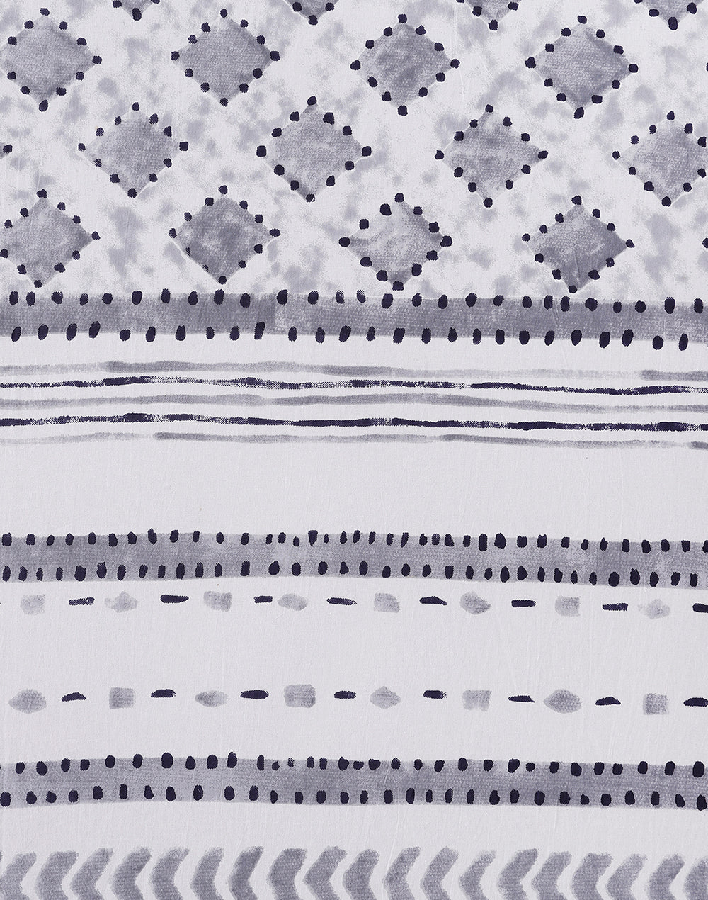King Size - Geometric Print Cotton Bedsheet Set with 2 Pillow Covers