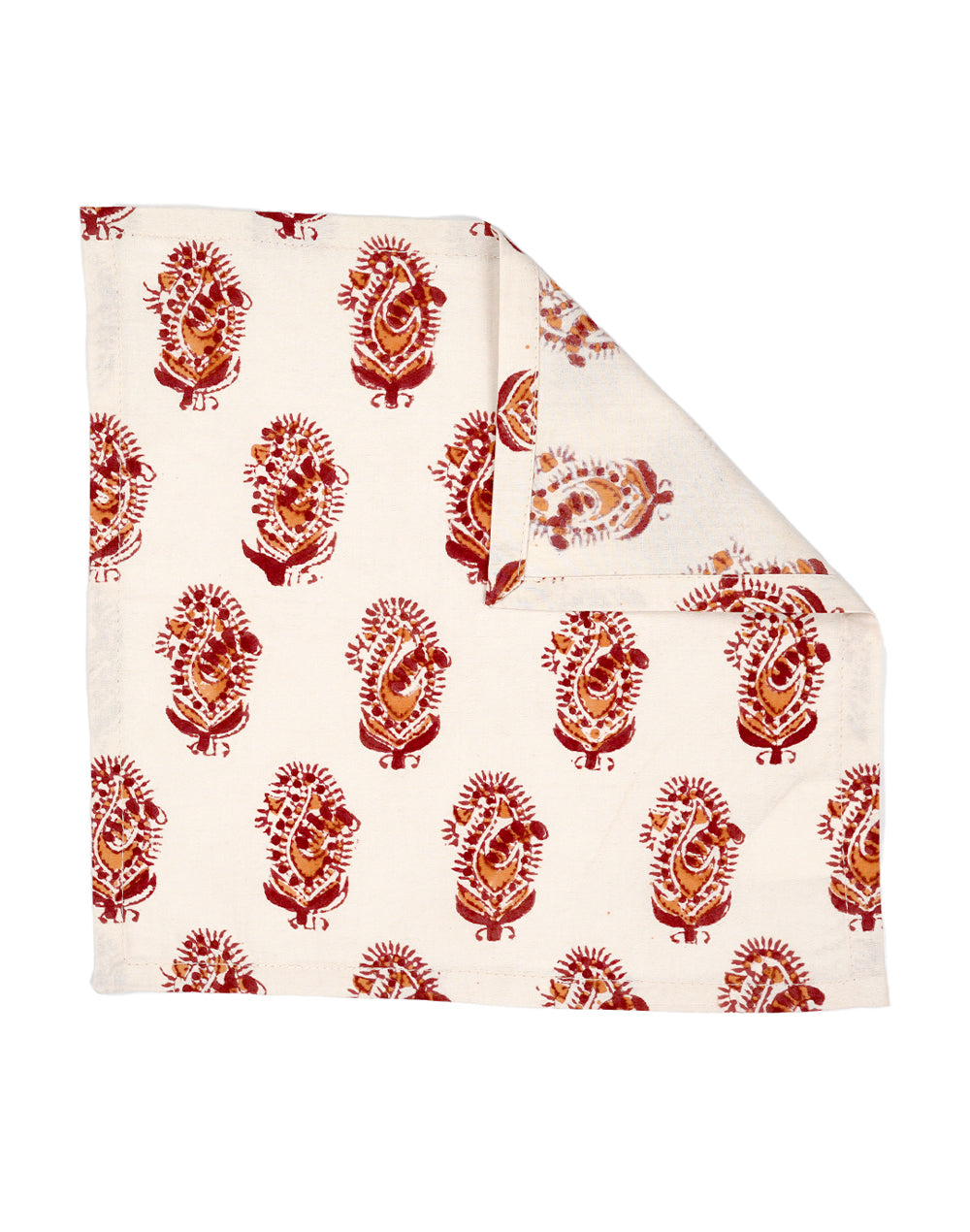 Set Of 6 - 10" Paisley Print Cotton Napkin/ Small Napkin