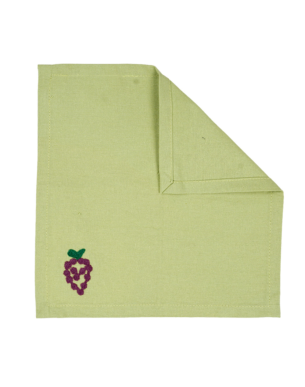 Set Of 4 - 8" Cocktail Grape Embroidered Napkins