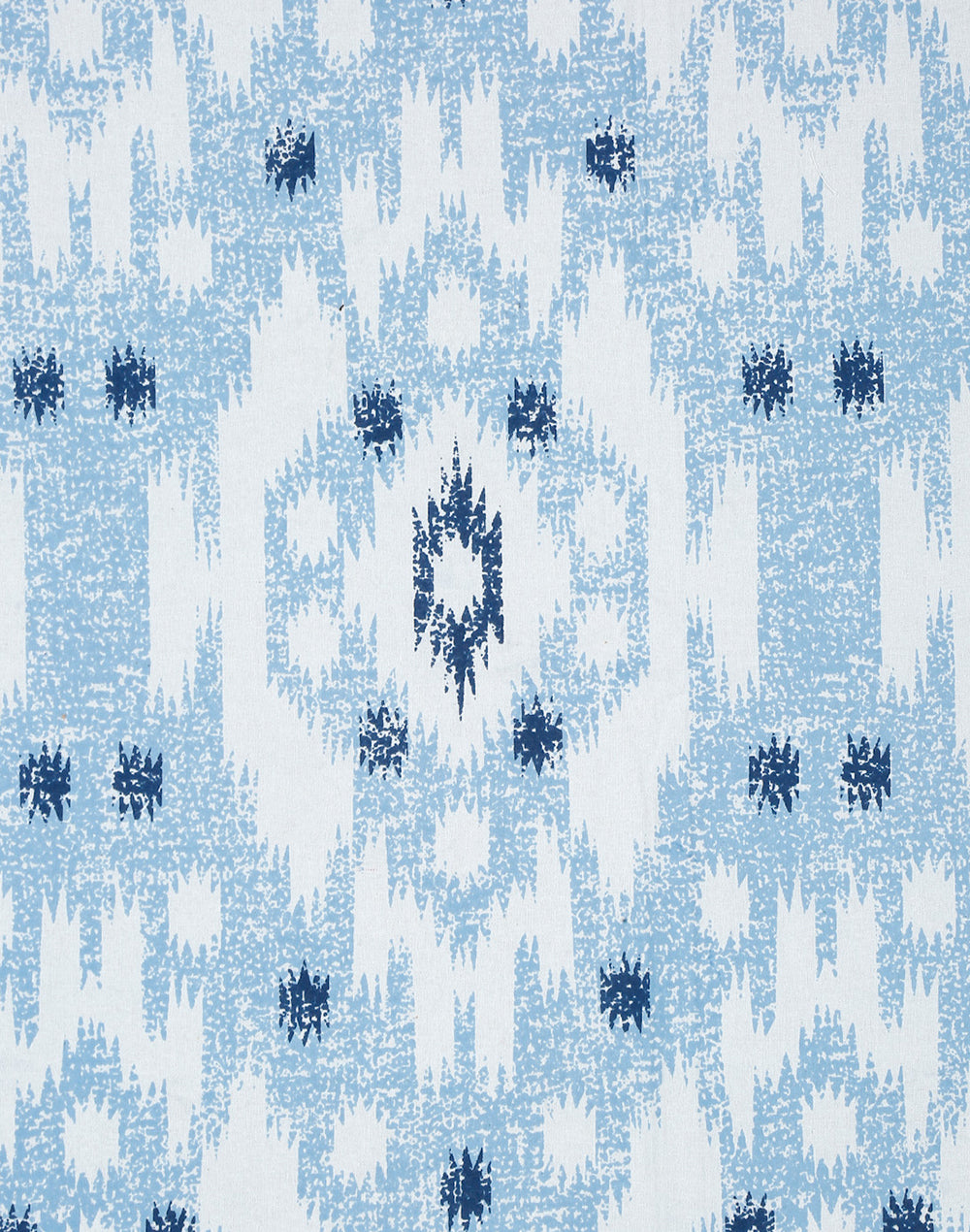 King Size- Ikat Print Cotton Bedsheet Set with 2 Pillow Covers