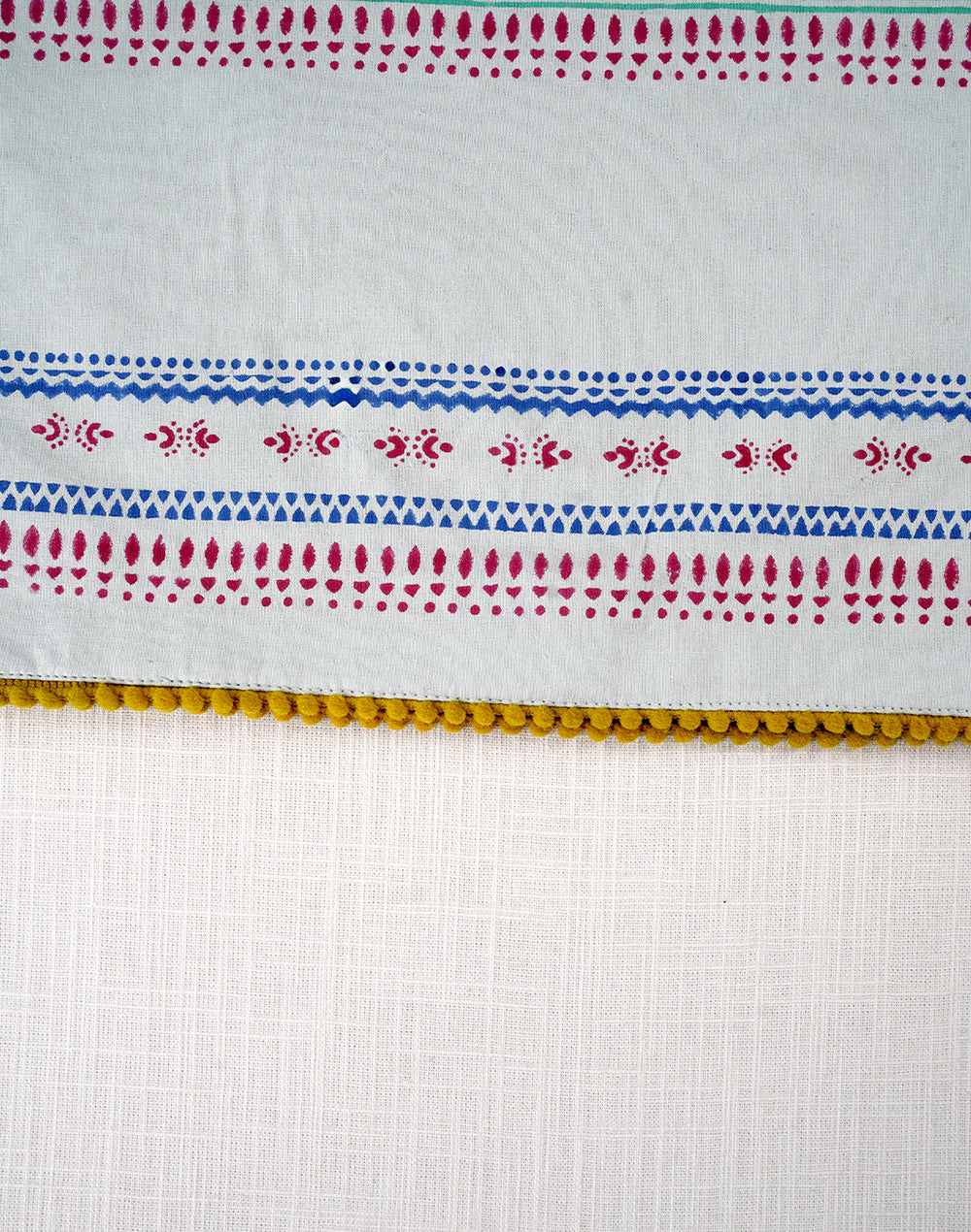 Blue Cotton Stripes Table Runner