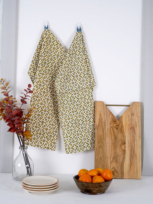Set of 2 - Printed Cotton Kitchen Towel