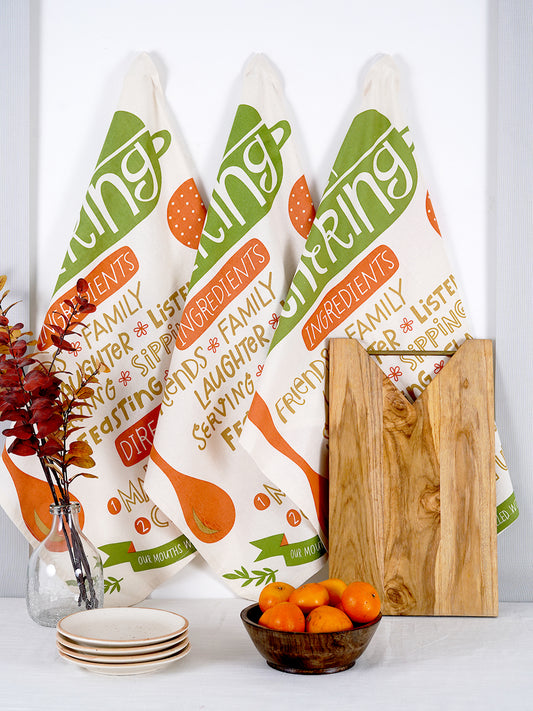 Set of 3 - Reuseable Cotton Kitchen Towel/ Tea Towel