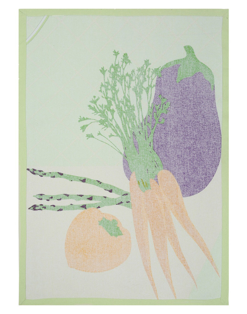 Set of 4 - Green Vegetable Cotton Kitchen Towel/ Dish Towel