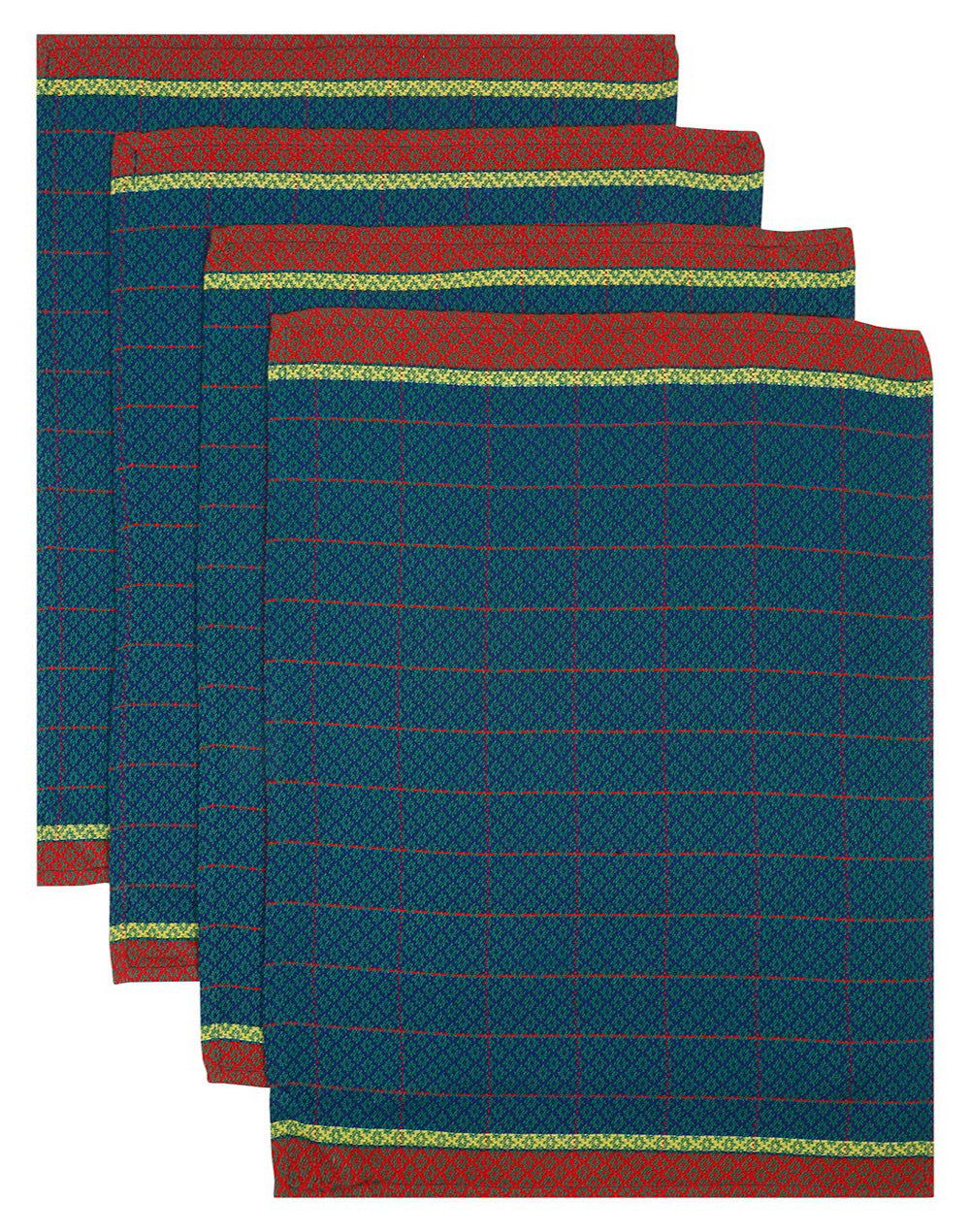 Set of 4 - Blue Printed Cotton Kitchen Towel/ Tea Towel