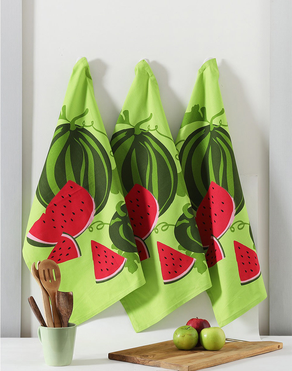 Set of 3 - Green Watermelon Kitchen Dish Towels