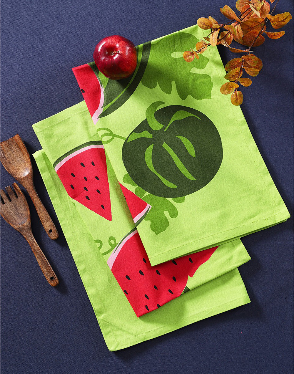 Set of 3 - Green Watermelon Kitchen Dish Towels