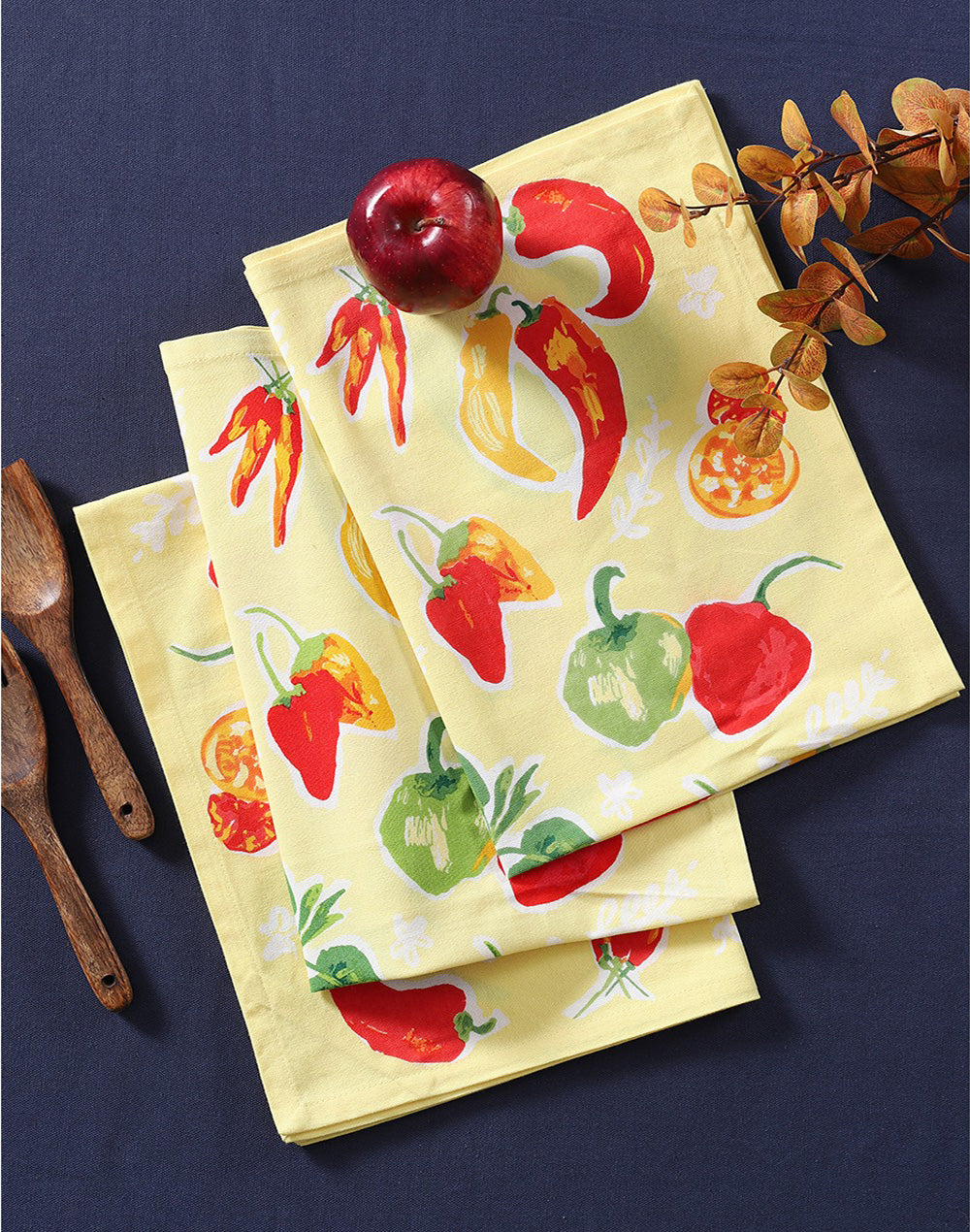 Set of 3 - Yellow Hanging Kitchen Towels