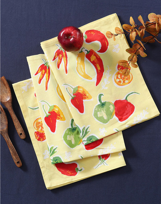 Set of 3 - Yellow Hanging Kitchen Towels