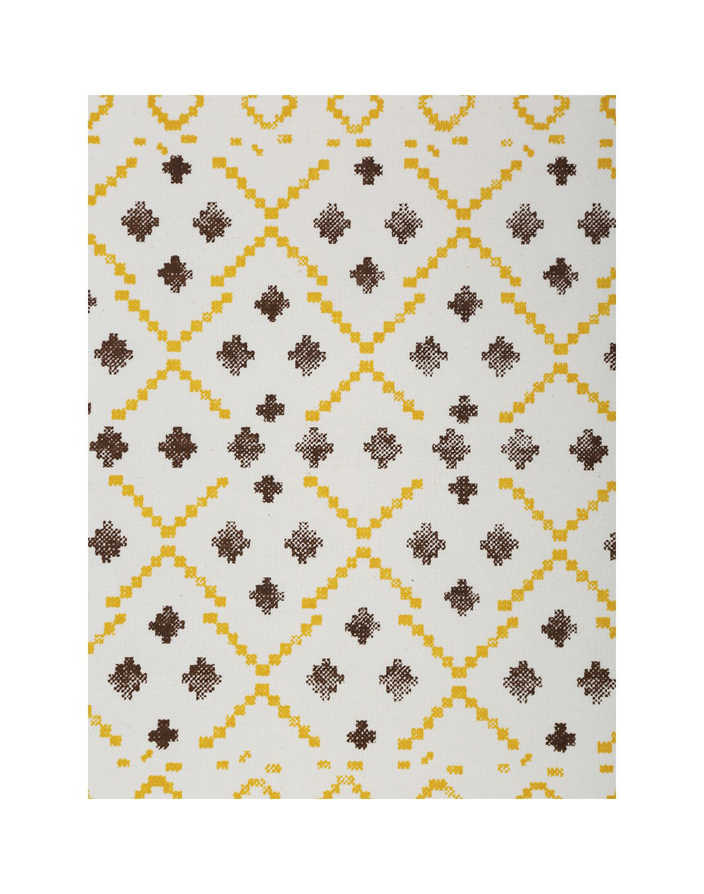 Set of 4- Yellow 100% Cotton Printed Table Mat