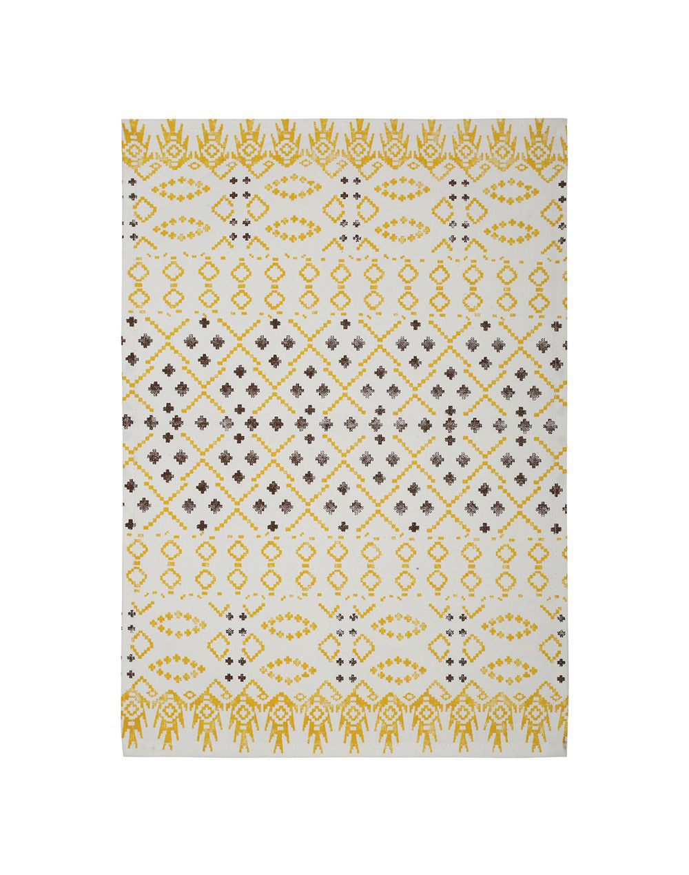 Set of 4- Yellow 100% Cotton Printed Table Mat