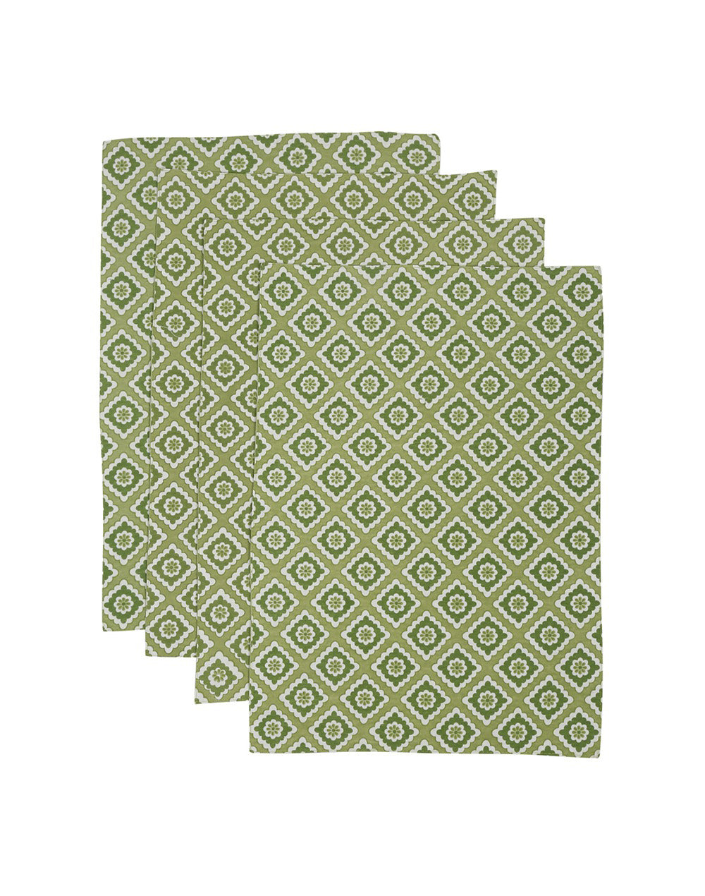 Set of 4- Green Placemat 100% Cotton