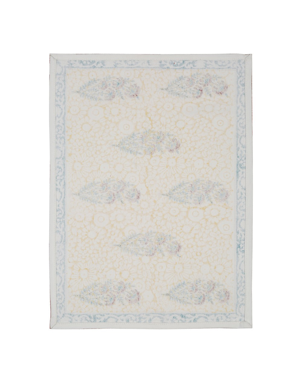 Set of 4- Yellow 100% Cotton Printed Placemat