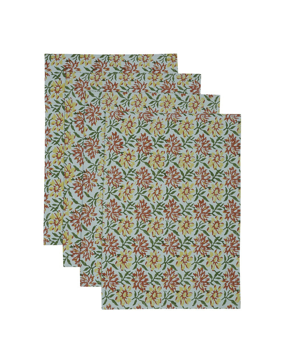 Set of 4- Blue Printed Placemat 100% cotton