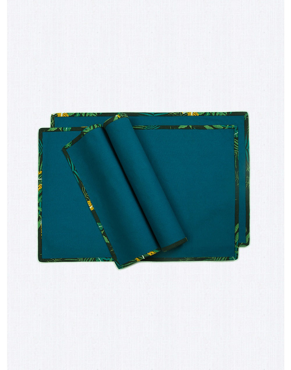 Set of 4- Blue Cotton Solid Placemat