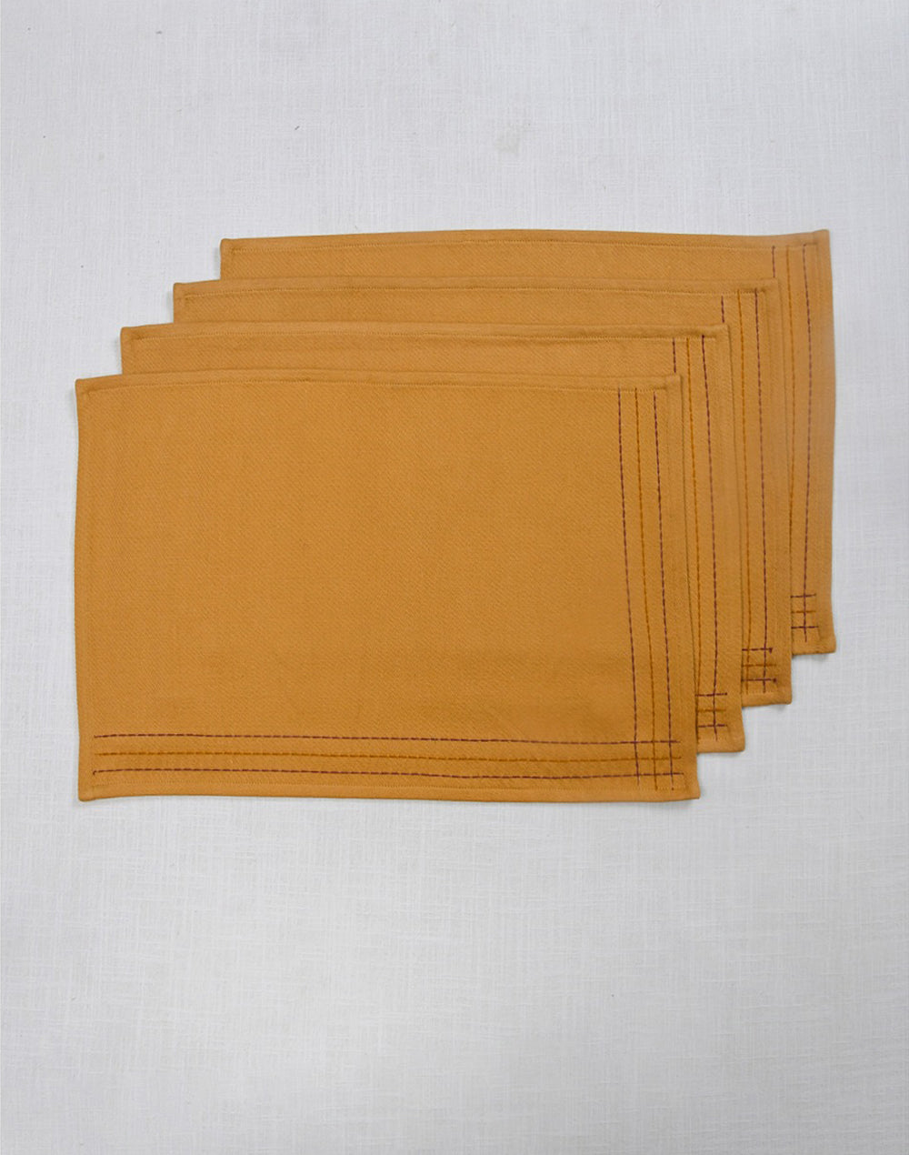 Set of 4- Solid Embroidered Placemat