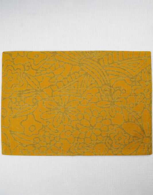 Set of 6 - Yellow Floral Placemat