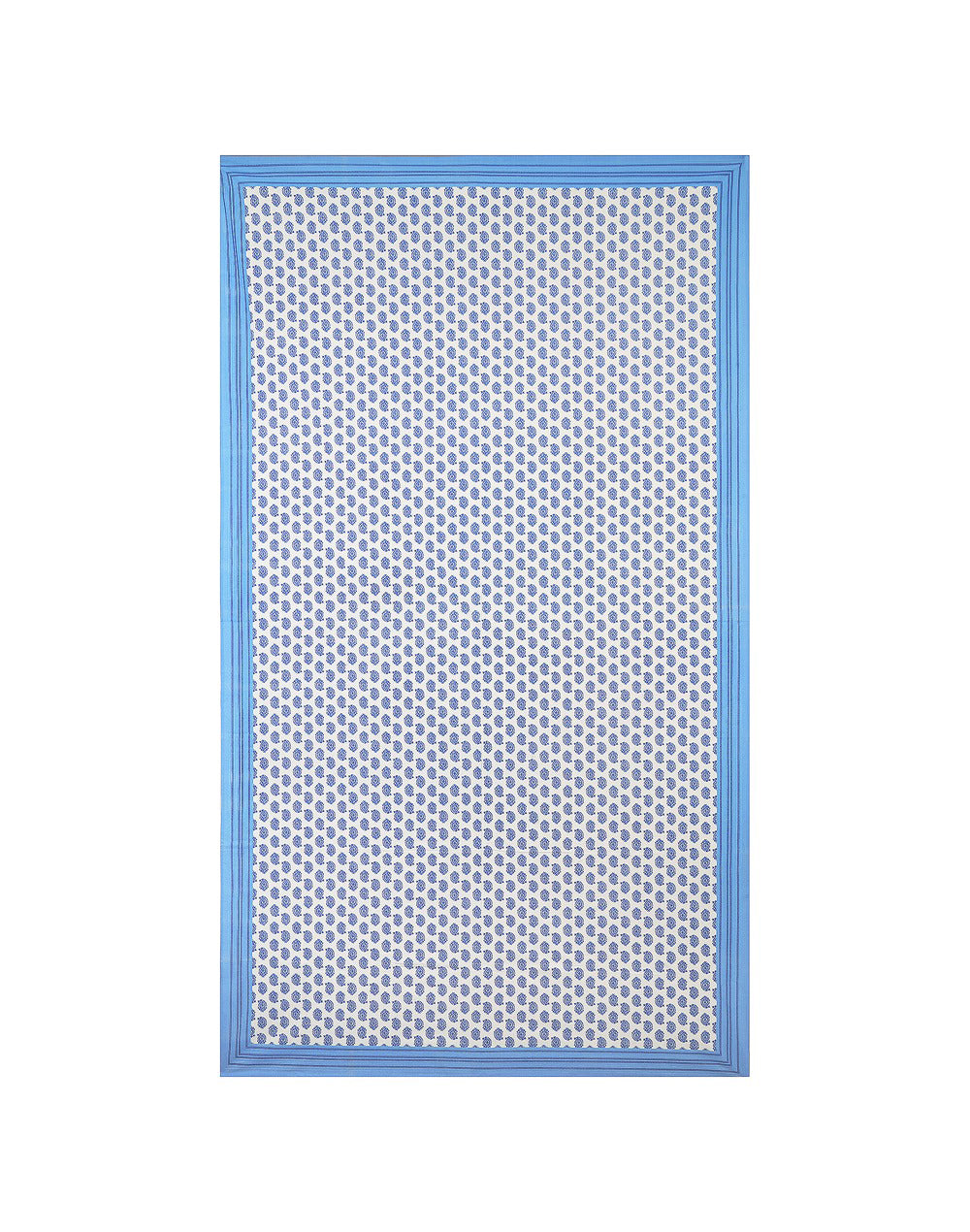 Blue Cotton Floral 6 Seater Table Cover