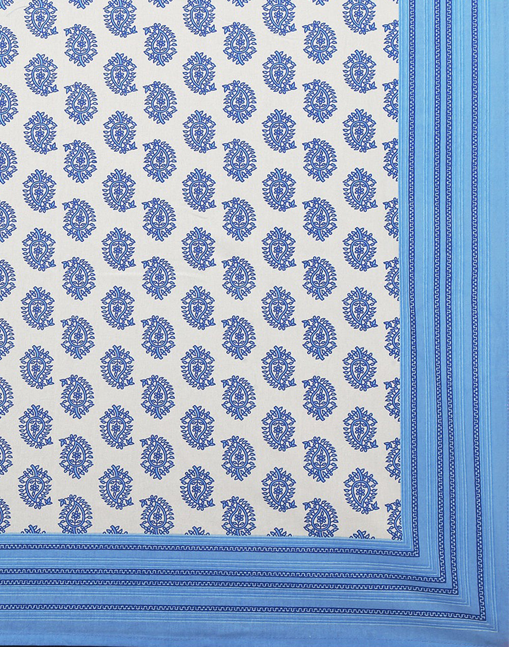 Blue Cotton Floral 6 Seater Table Cover