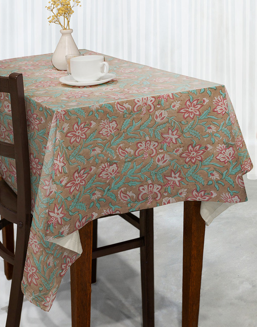 Garden Glory Cotton Floral Table Cover