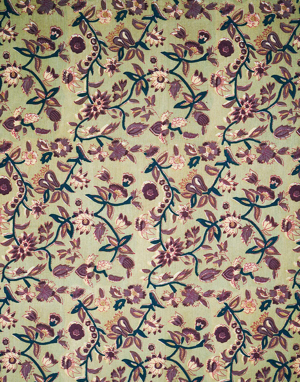 Green Cotton Floral Table Cover