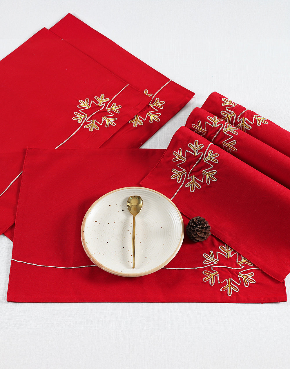 Set of 6 - Snow Flake Cotton Placemat
