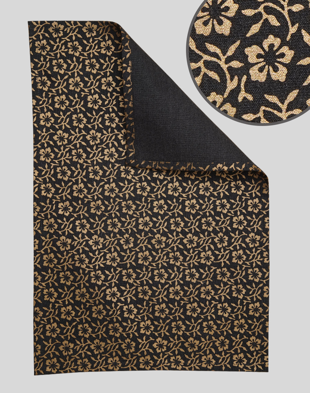 Set of 6 - Gold printed cotton placemat