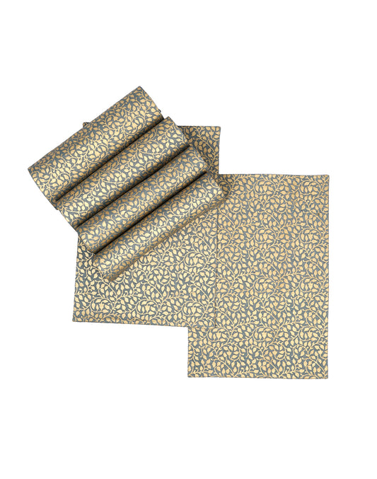 Set of 6 - Gold Printed Decorative Placemat