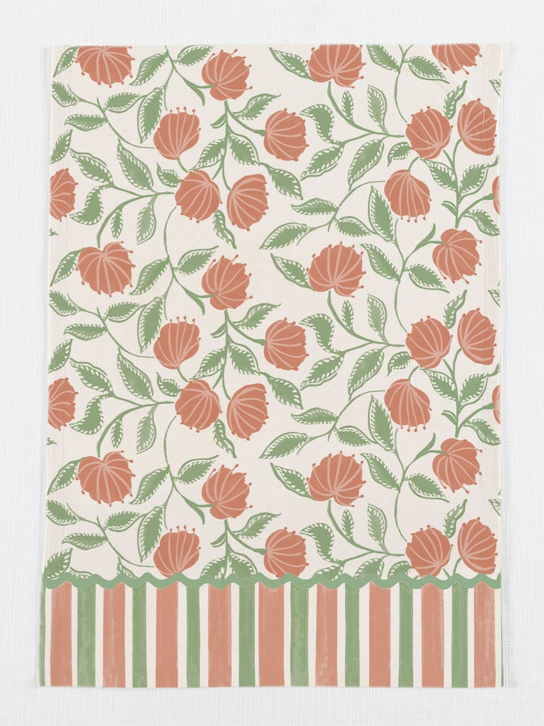 Set of 3 - Orange Floral Multipurpose Tea Towel/ Kitchen Towel