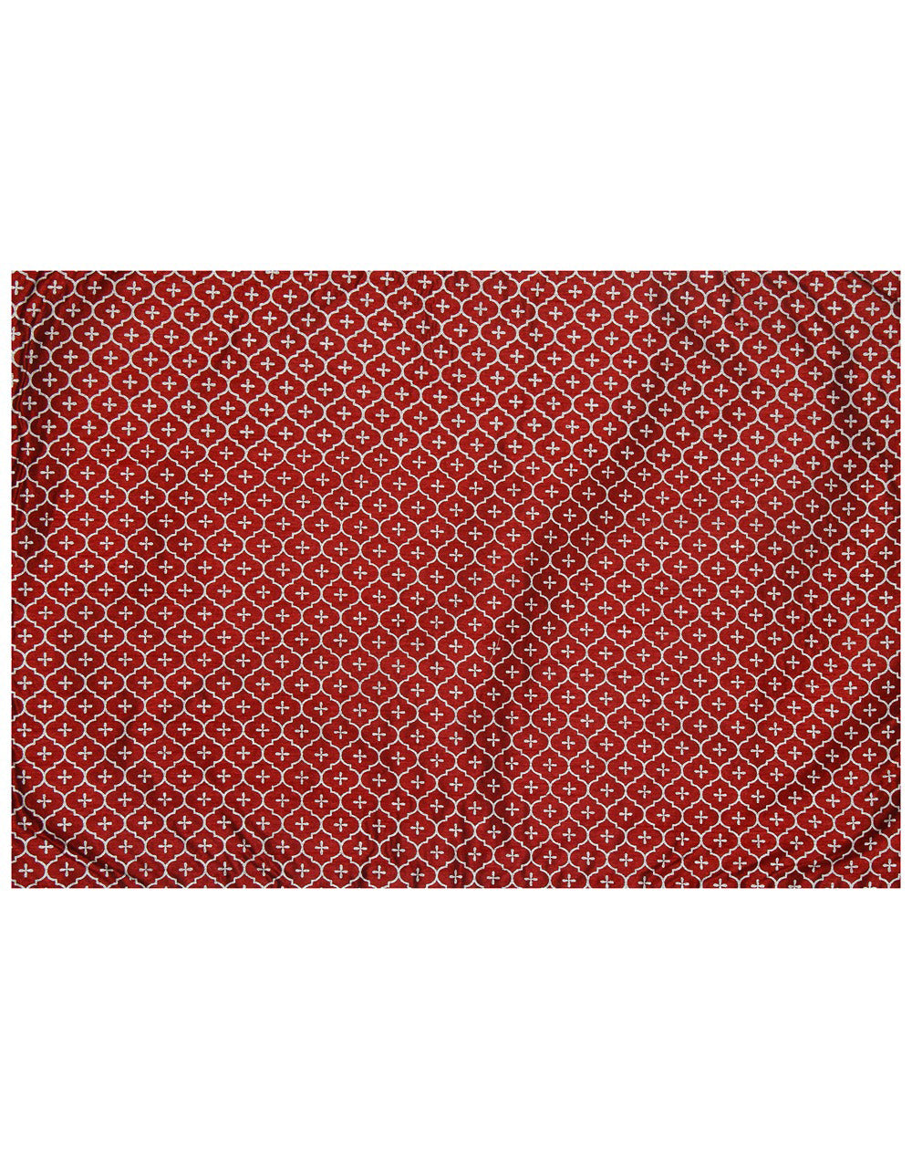 Set Of 6 - Red Gold Printed Decorative Placemat Set