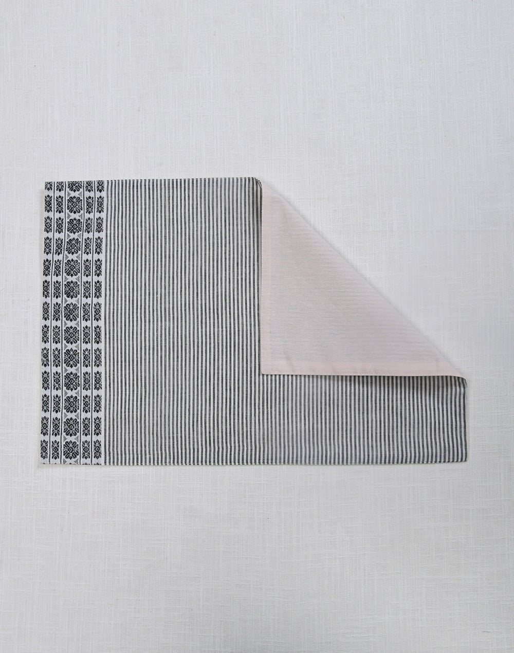 Set Of 4 - Black Cotton Stripes Tablemats