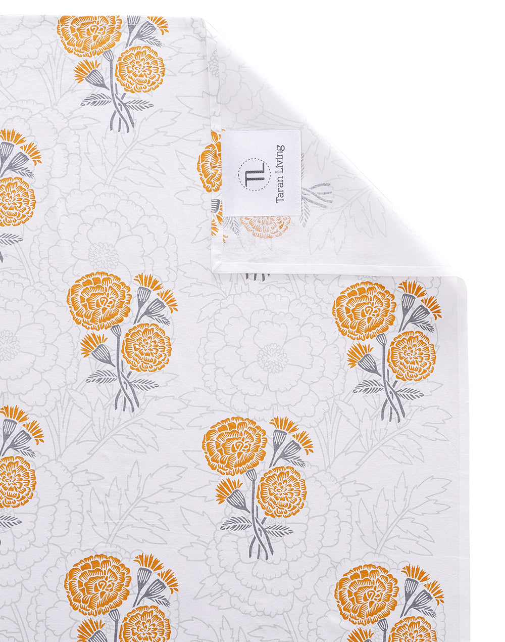 King Size - Yellow Marigold Cotton Bedsheet Set with 2 Pillow Covers