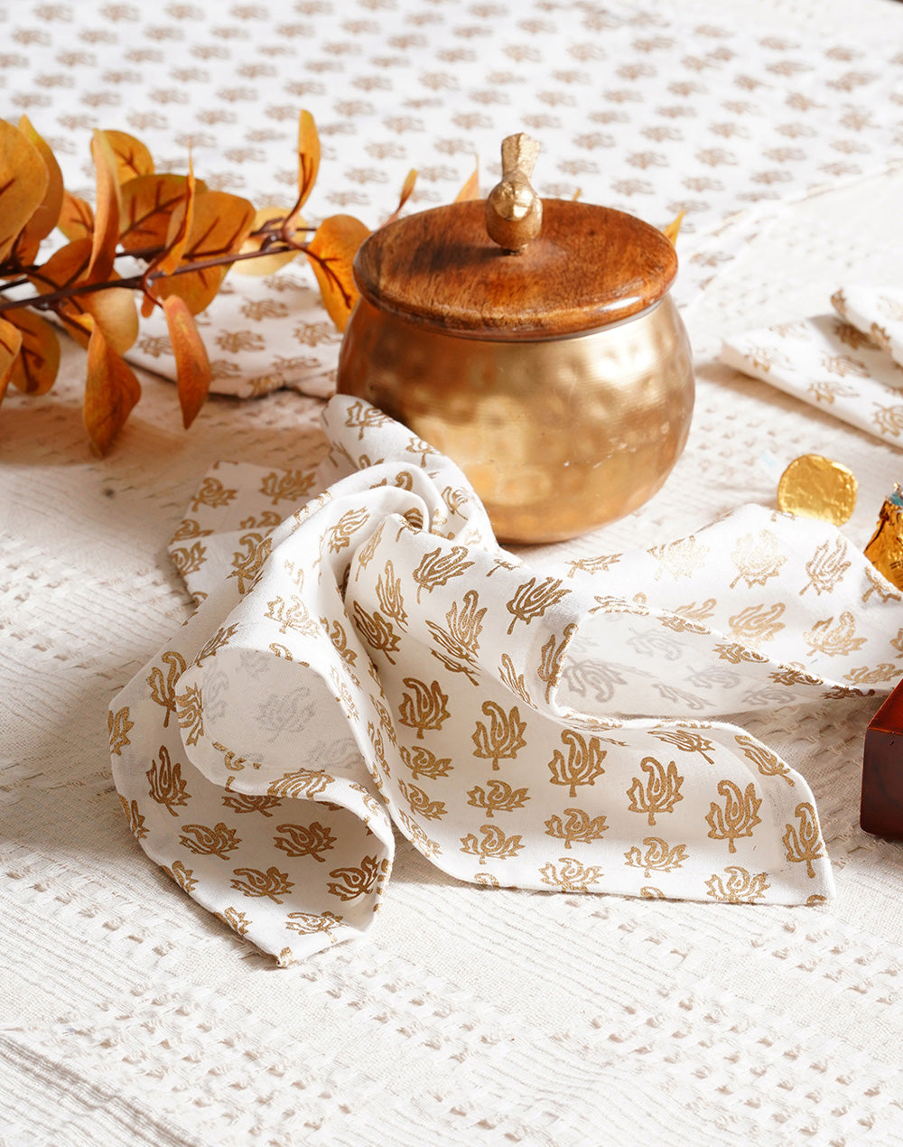 Set of 6 - 12" - Cocktail Paisley Napkins / Dinner Party Napkin /