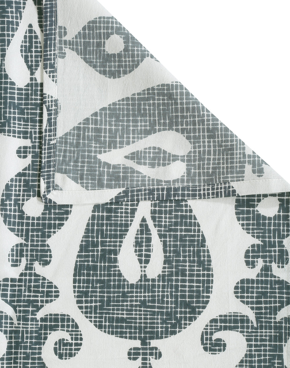 Queen Size - Grey Geometric Print Cotton Besheet Set with 2 Pillow Covers