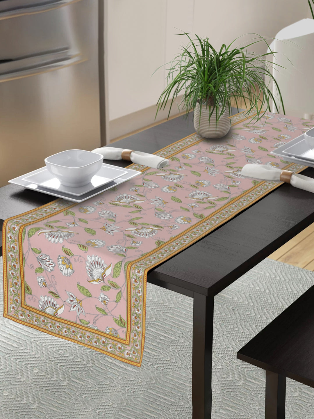 Pink Floral Decorative Table Runner