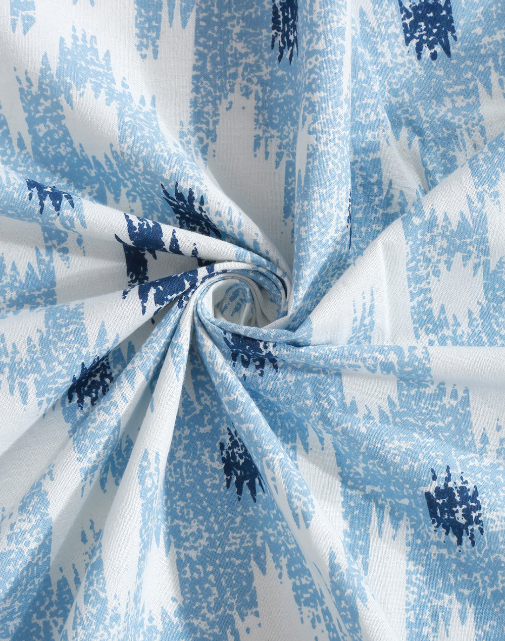 King Size- Ikat Print Cotton Bedsheet Set with 2 Pillow Covers