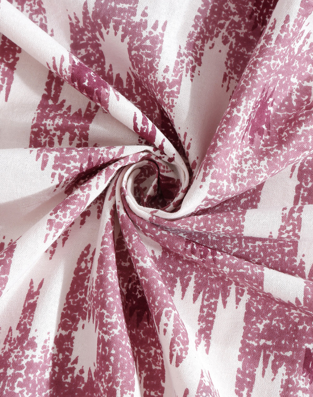 King Size- Purple Ikat Print Cotton Bedsheet Set with 2 Pillow Covers