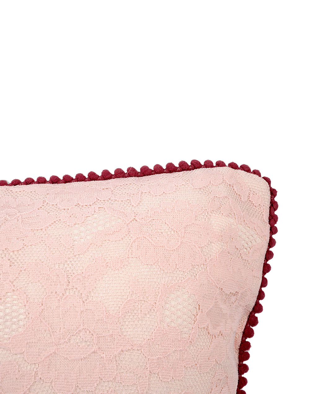 Set Of 2 - Pink Texture Pattern Cotton Cushion Cover - 16"X16"