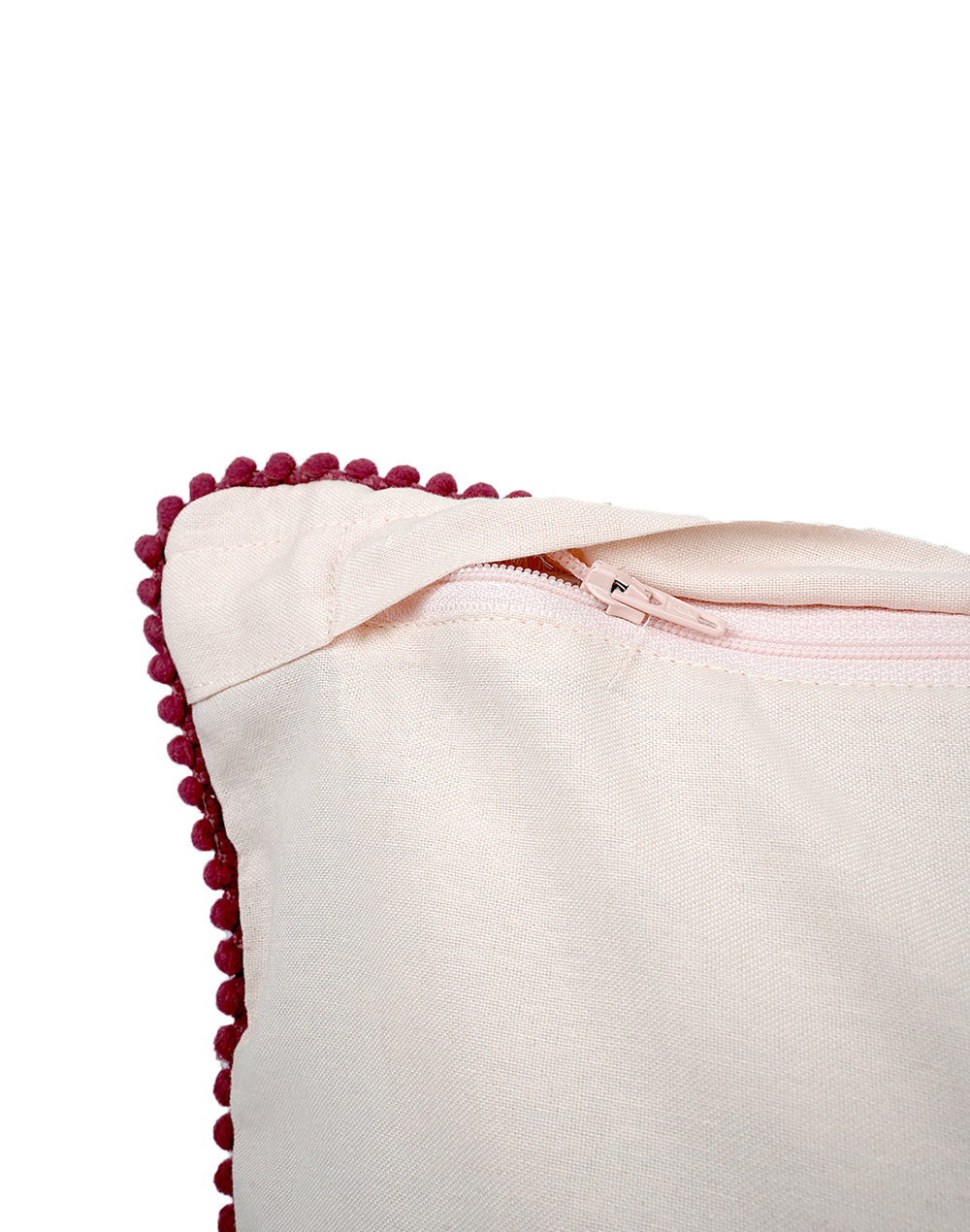 Set Of 2 - Pink Texture Pattern Cotton Cushion Cover - 16"X16"
