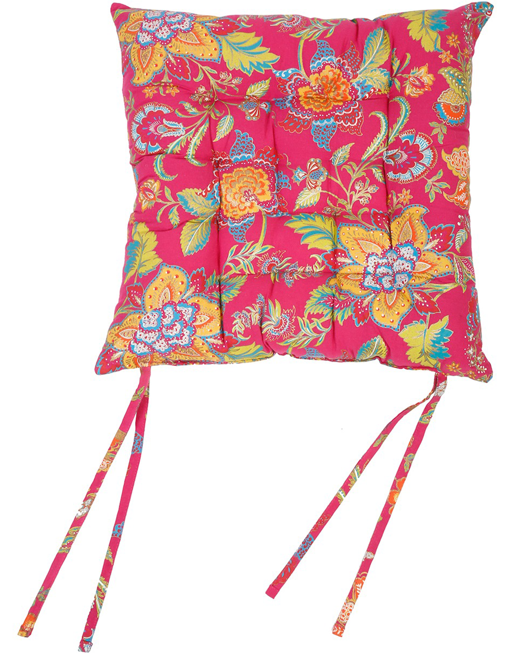 Pink Floral Chairpad 17"X 17"