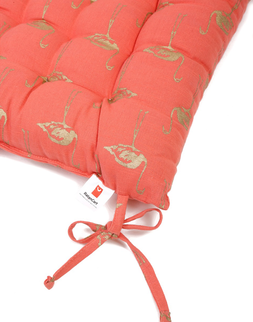 Orange Flamingo Printed Chairpad/ Floor Cushion