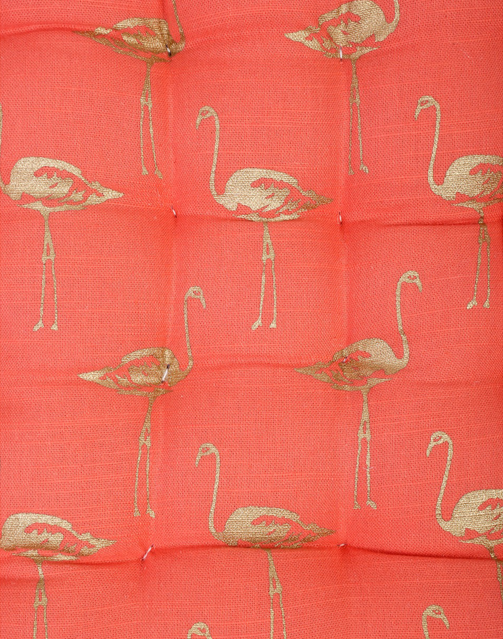 Orange Flamingo Printed Chairpad/ Floor Cushion