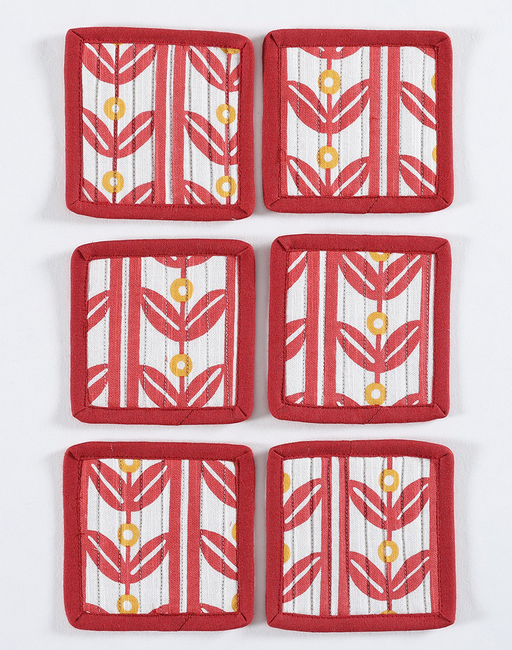 Set of 6 Quilted Coasters