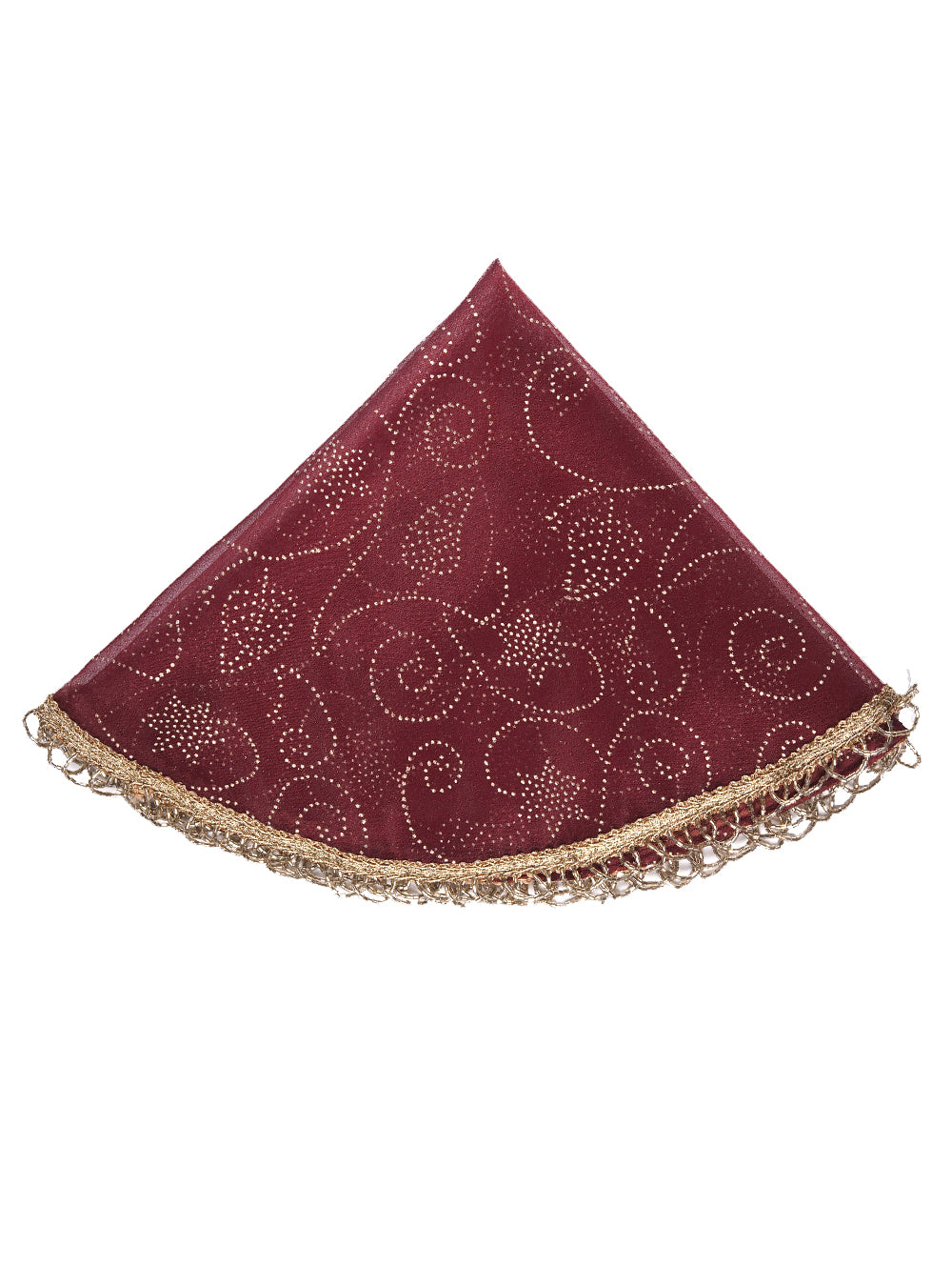 Maroon Gold Printed Thali Cover Set of 2 | Pooja Thali Cover | Festive Thali Cover| Table Decor