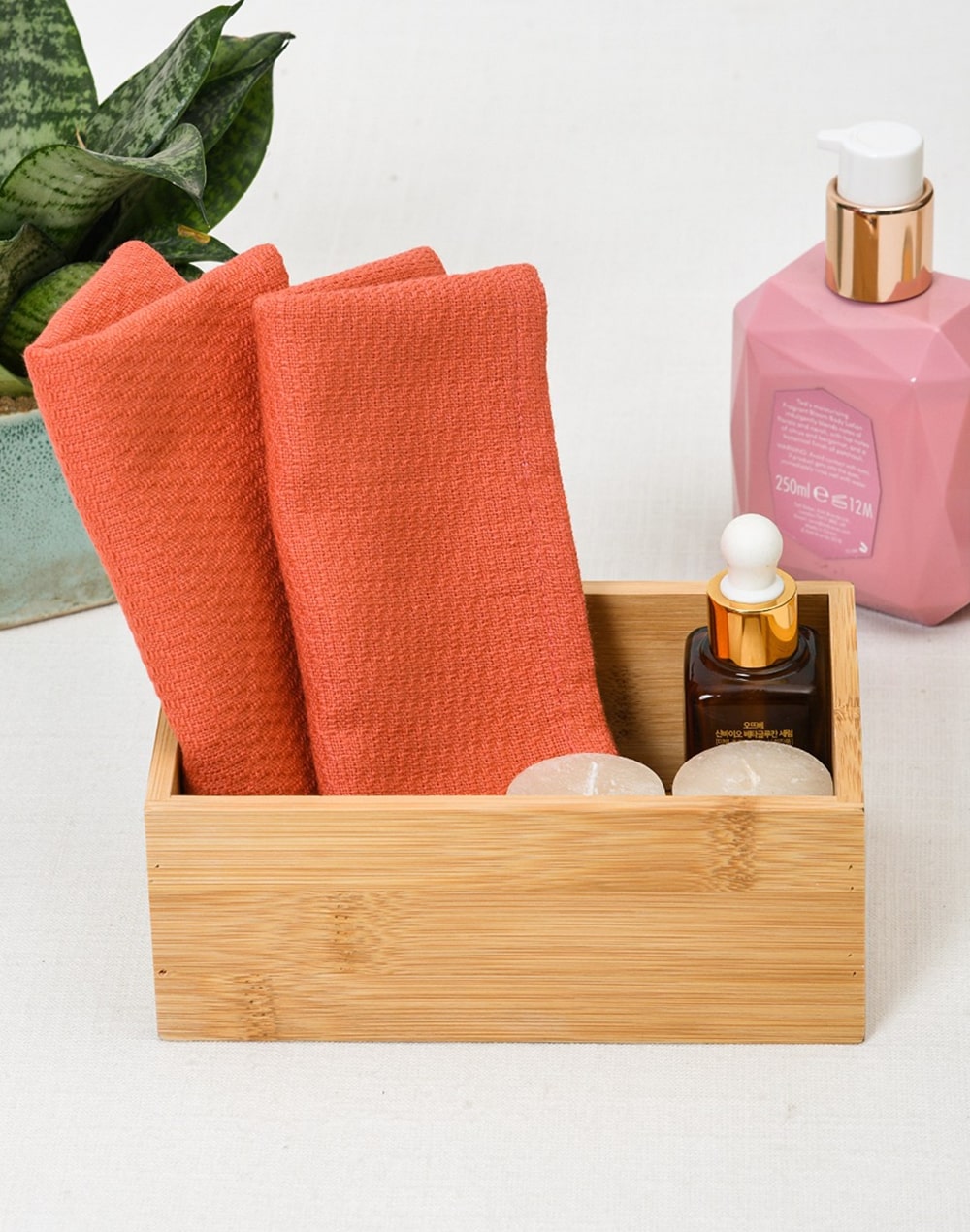 Peach Waffle Face Towel