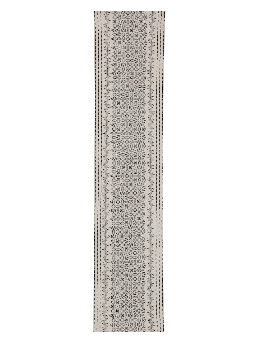 White Printed Center Table Runner