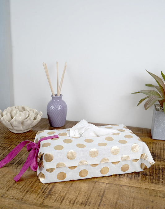White tissue box cover