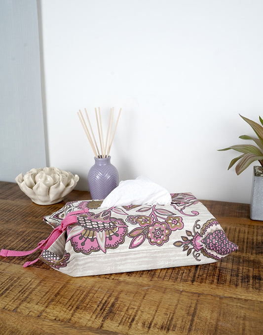 Purple tissue box cover